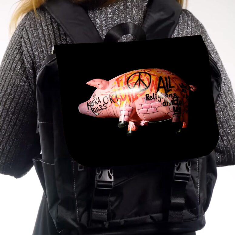 Pink Floyd Flying Pig Black Shoulder Backpack