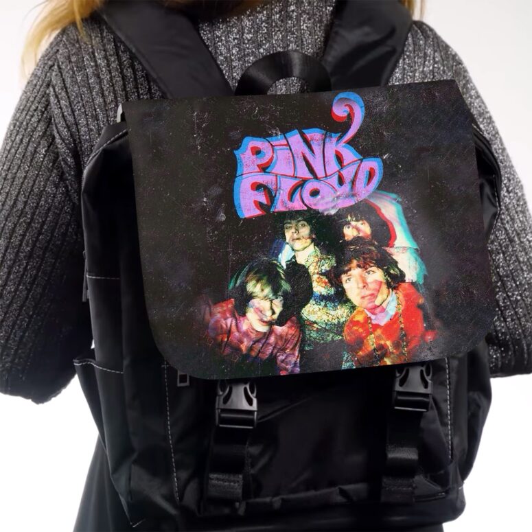 Pink Floyd Psychedelic Art Black Shoulder Backpack Pink Floyd Psychedelic Art Black Shoulder Backpack