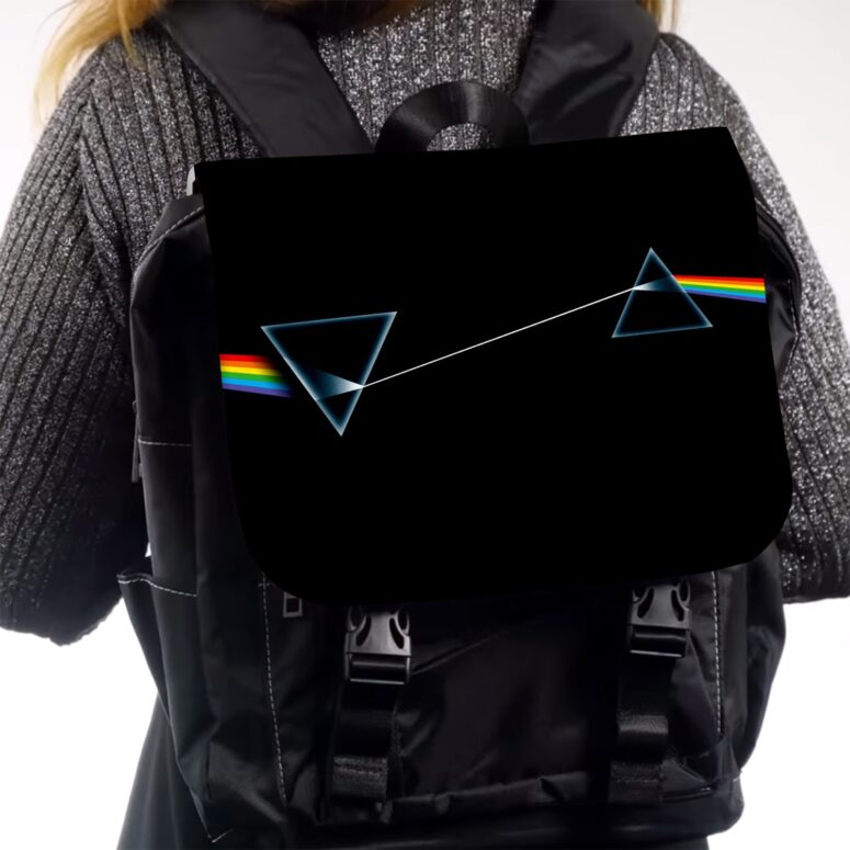 Pink Floyd Reverse Rainbow Black Shoulder Backpack Pink Floyd Reverse Rainbow Black Shoulder Backpack