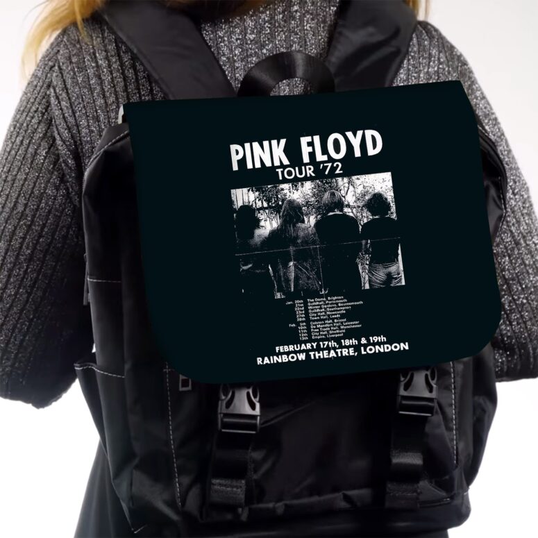 Pink Floyd UK Concert Tour 72 Black Shoulder Backpack Pink Floyd UK Concert Tour 72 Black Shoulder Backpack