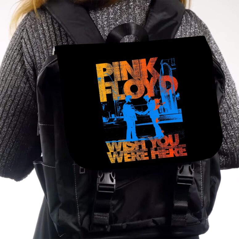 Pink Floyd Wish You Were Here Digital Art Black Shoulder Backpack