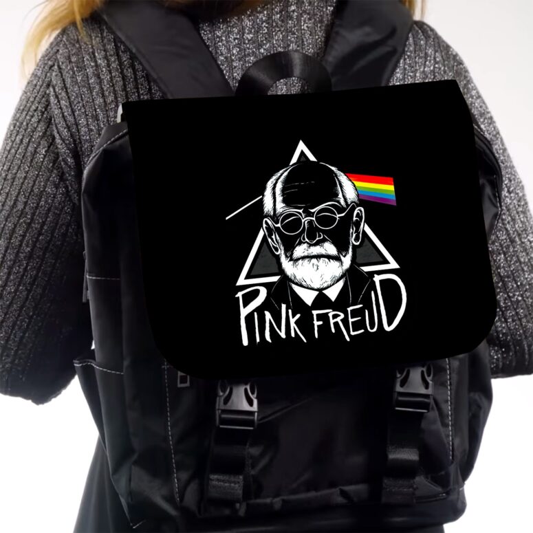 Pink Freud Pyramid Pink Floyd Band Rock Black Shoulder Backpack Pink Freud Pyramid Pink Floyd Band Rock Black Shoulder Backpack