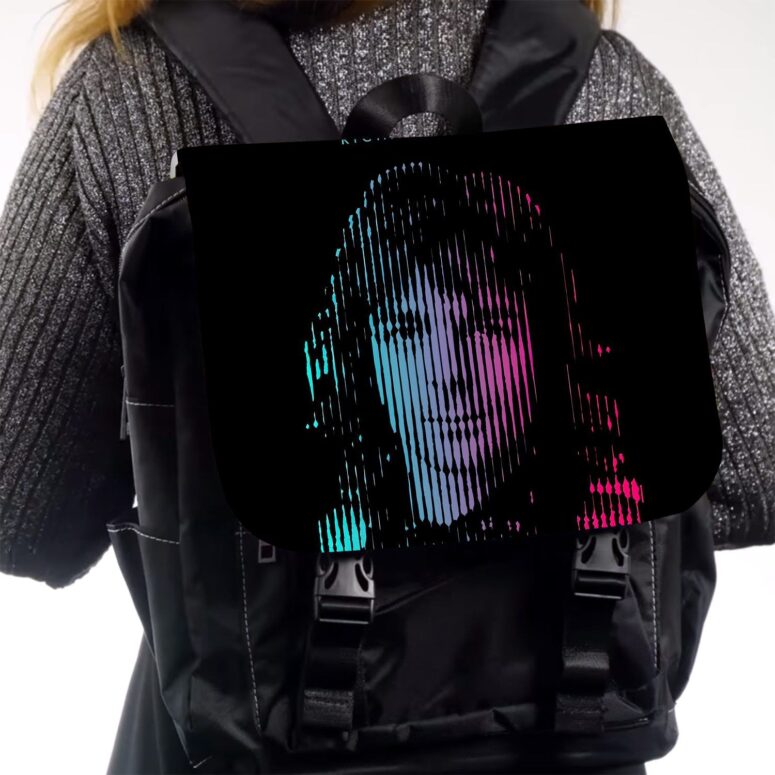RICHARD WRIGHT Line Art Pink Floyd Black Shoulder Backpack RICHARD WRIGHT Line Art Pink Floyd Black Shoulder Backpack