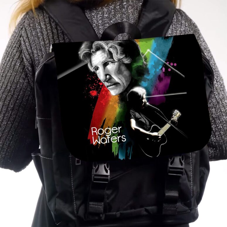 Roger Water Art Pink Floyd Black Shoulder Backpack Roger Water Art Pink Floyd Black Shoulder Backpack