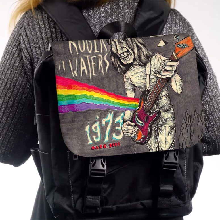 Roger Waters Drawing Art  Pink Floyd Black Shoulder Backpack