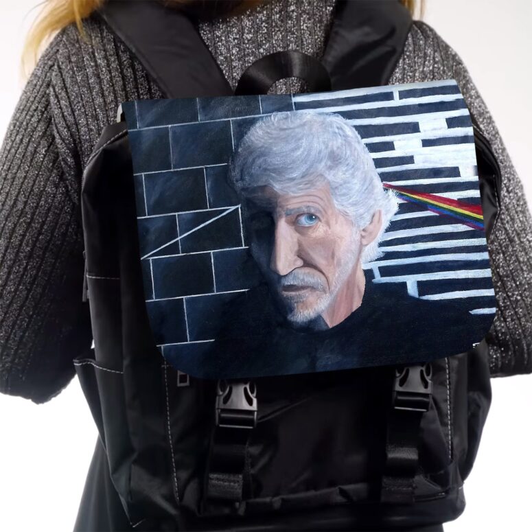 Roger Waters Portrait Painting Art Pink Floyd Black Shoulder Backpack Roger Waters Portrait Painting Art Pink Floyd Black Shoulder Backpack