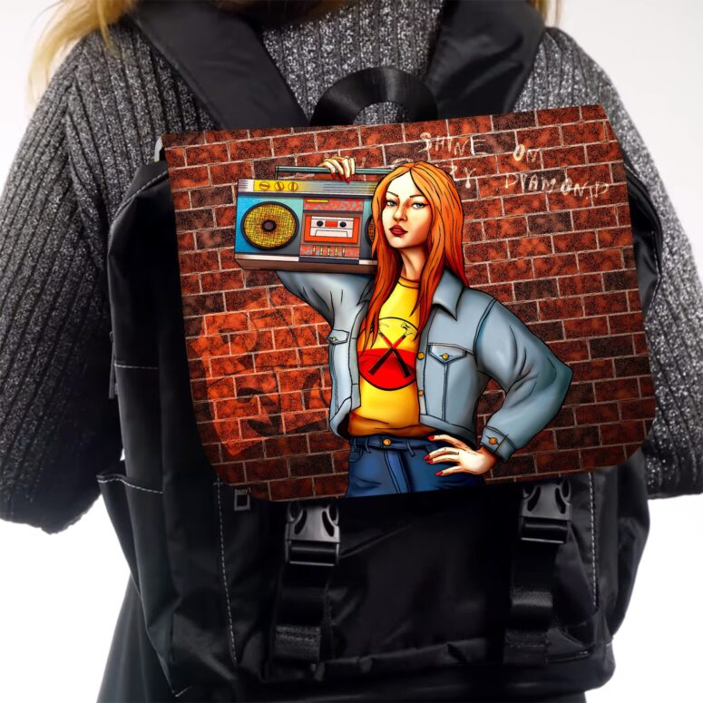 Shine on You Crazy Diamond Illustration  Pink Floyd Black Shoulder Backpack