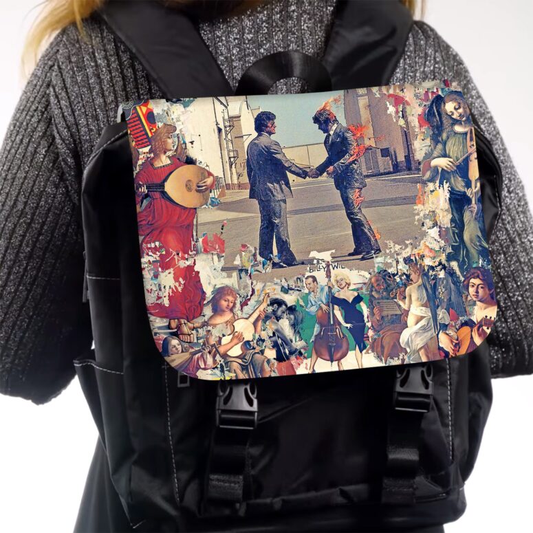 Some Like It Burning Pink Floyd Black Shoulder Backpack Some Like It Burning Pink Floyd Black Shoulder Backpack