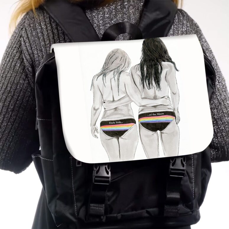 The Dark Side Art  Pink Floyd Black Shoulder Backpack