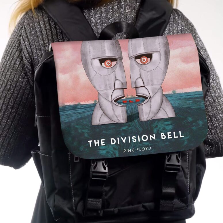 The Division Bell Illustration Pink Floyd Black Shoulder Backpack The Division Bell Illustration Pink Floyd Black Shoulder Backpack