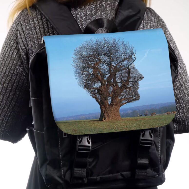 Tree Of Half Life PF  Pink Floyd Black Shoulder Backpack