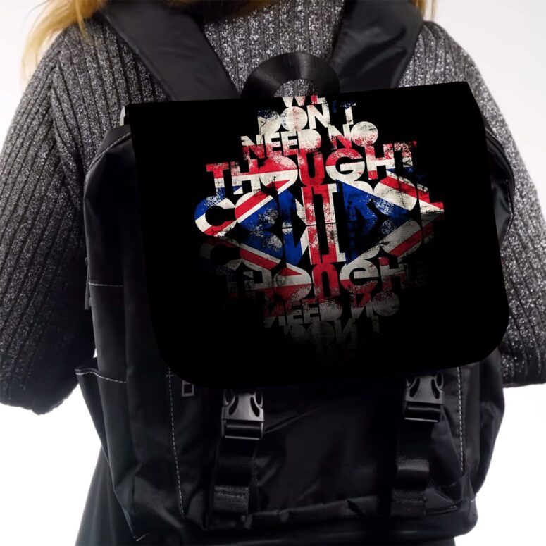 We Dont Need No Thought Control Pink Floyd Black Shoulder Backpack We Dont Need No Thought Control Pink Floyd Black Shoulder Backpack
