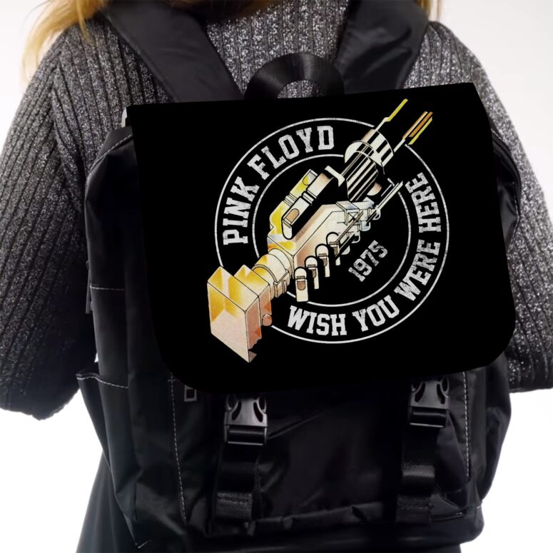 Wish You Were Here Tour 1975  Pink Floyd Black Shoulder Backpack