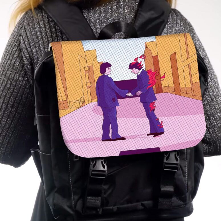 Wish you were here Art Pink Floyd Black Shoulder Backpack
