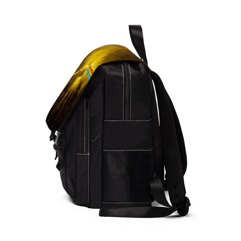 Golden Dark Side Of The Moon  Pink Floyd Black Shoulder Backpack