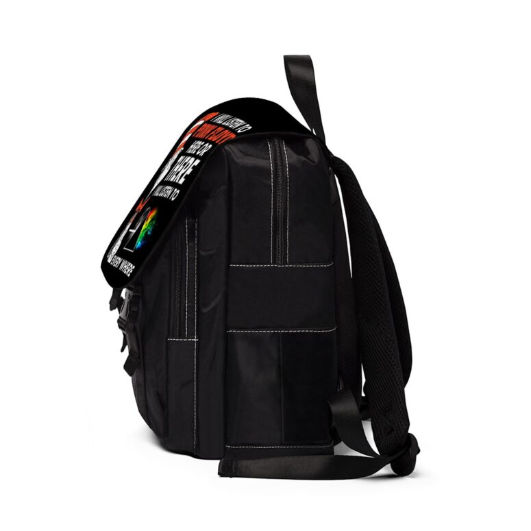 I Will Listen To Pinks Floyd Here or there Black Shoulder Backpack