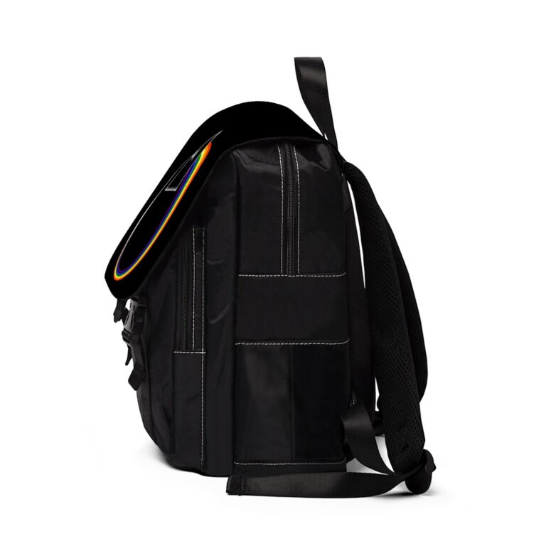 Ring Of Rainbow Pink FLoyd Simple Art Black Shoulder Backpack