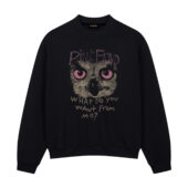 Owl What Do You Want From Me Front Sweatshirt Black - OtherBrick