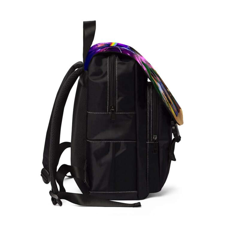 Album Illustration DSOTM Pink Floyd Black Shoulder Backpack Album Illustration DSOTM Pink Floyd Black Shoulder Backpack