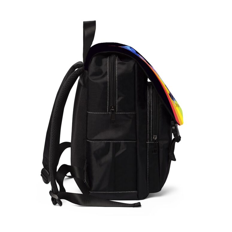 Moving to DSOTM Skateboarding Girl On The Rainbow  Pink Floyd Black Shoulder Backpack
