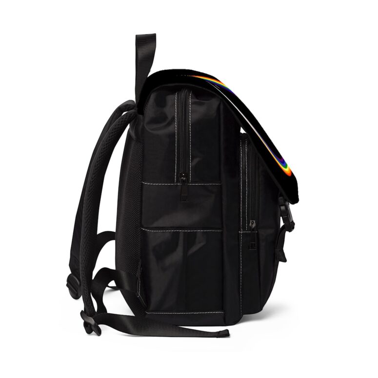 Ring Of Rainbow Pink FLoyd Simple Art Black Shoulder Backpack