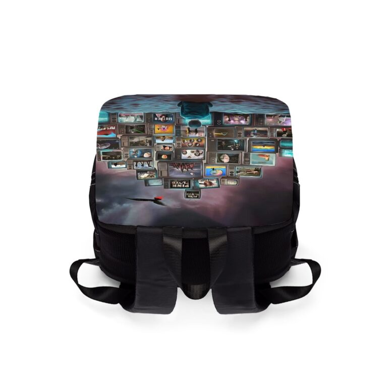 Boy Watching Pink Floyd Show Black Shoulder Backpack