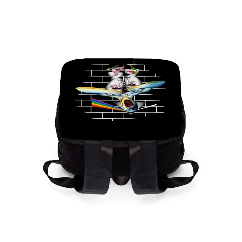 Division Bell Meets The Dark Side Of The Wall Pink Floyd Black Shoulder Backpack Division Bell Meets The Dark Side Of The Wall Pink Floyd Black Shoulder Backpack