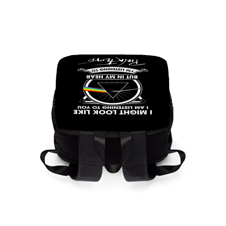 I Might Look Like Iam Listening To You Pink Floyd Black Shoulder Backpack