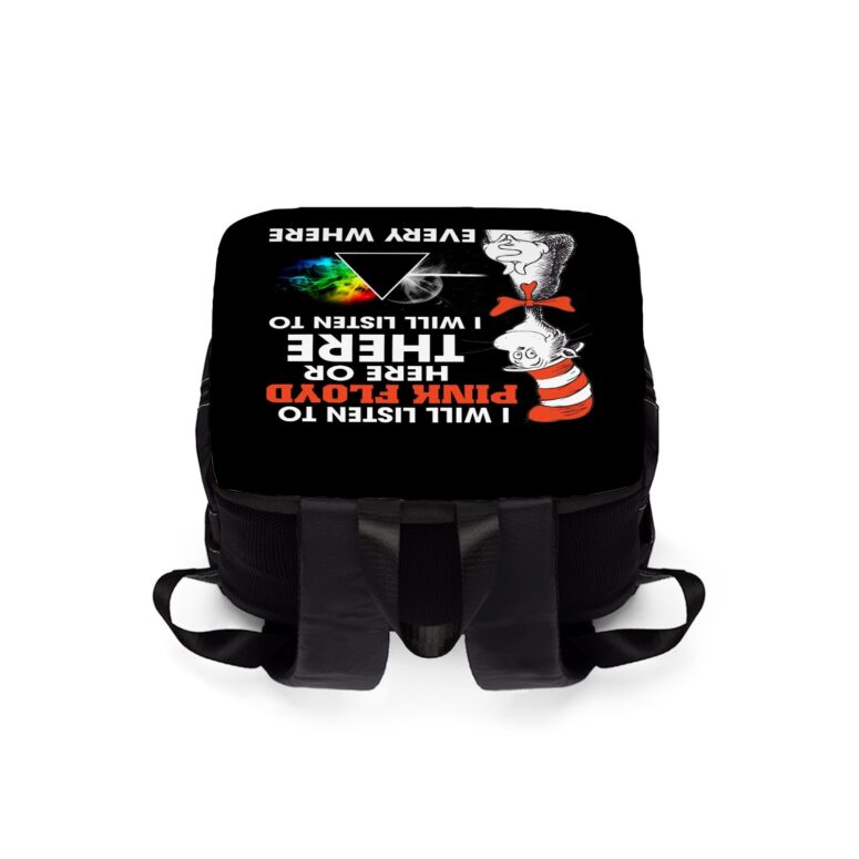 I Will Listen To Pinks Floyd Here or there Black Shoulder Backpack