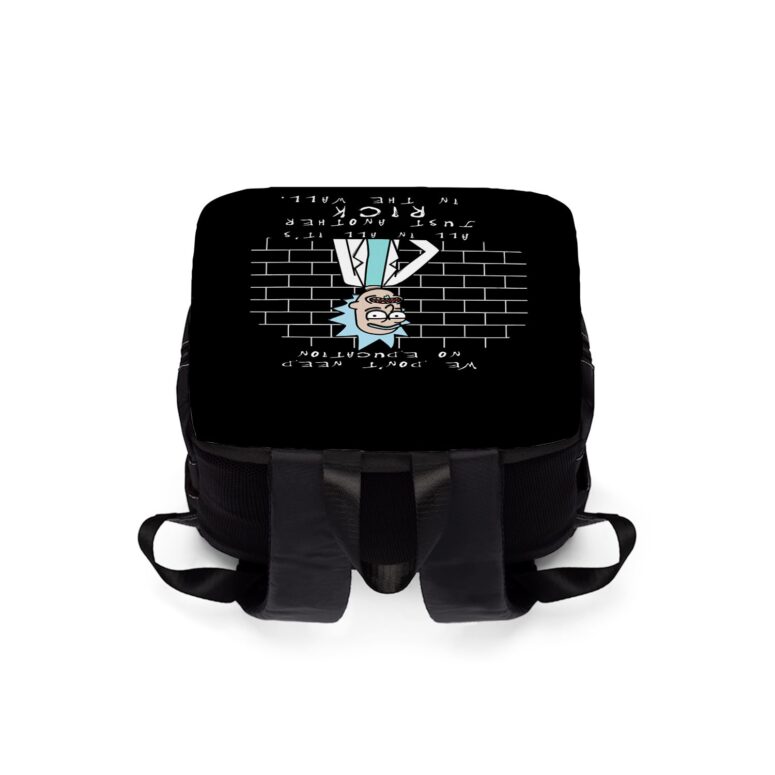 Just another Rick in the wall Rick And Morty Pink Floyd Black Shoulder Backpack Just another Rick in the wall Rick And Morty Pink Floyd Black Shoulder Backpack
