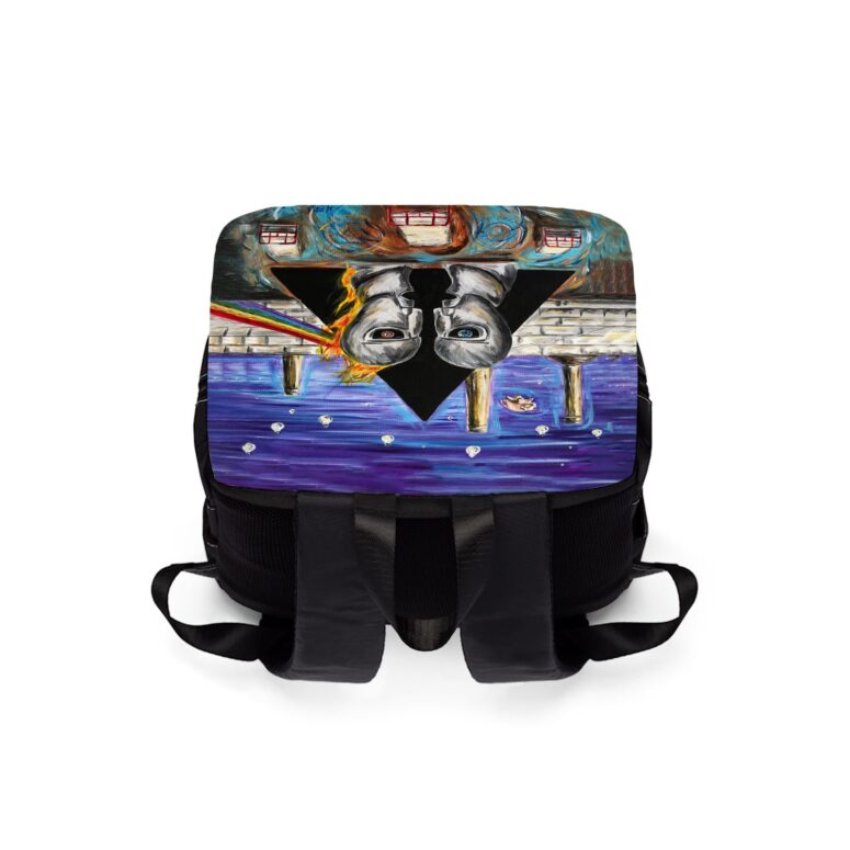 Pink Floyd Album Cover Drawing Art Black Shoulder Backpack