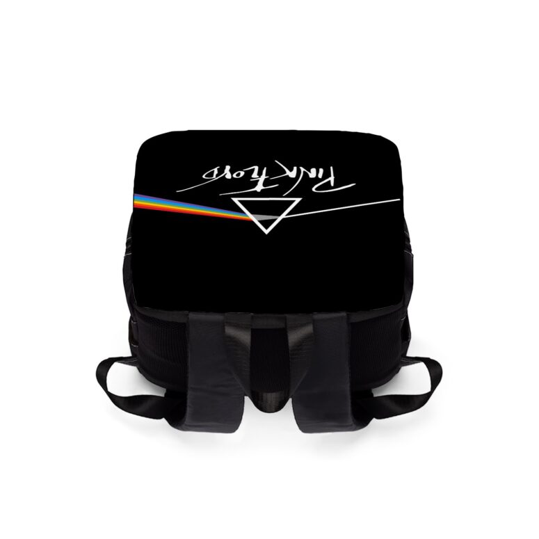 Pink Floyd Embroidery Pyramid Simple Art Black Shoulder Backpack