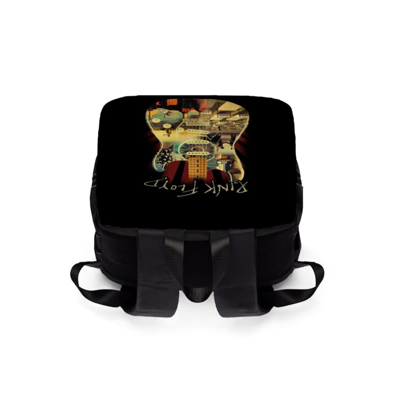 Pink Floyd and Guitar Art Black Shoulder Backpack