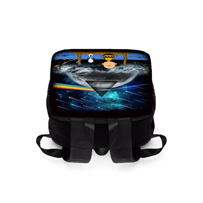 Snoopy And Charlie Brown Looking Dark Side Of The Moon Pink Floyd Black Shoulder Backpack Snoopy And Charlie Brown Looking Dark Side Of The Moon Pink Floyd Black Shoulder Backpack