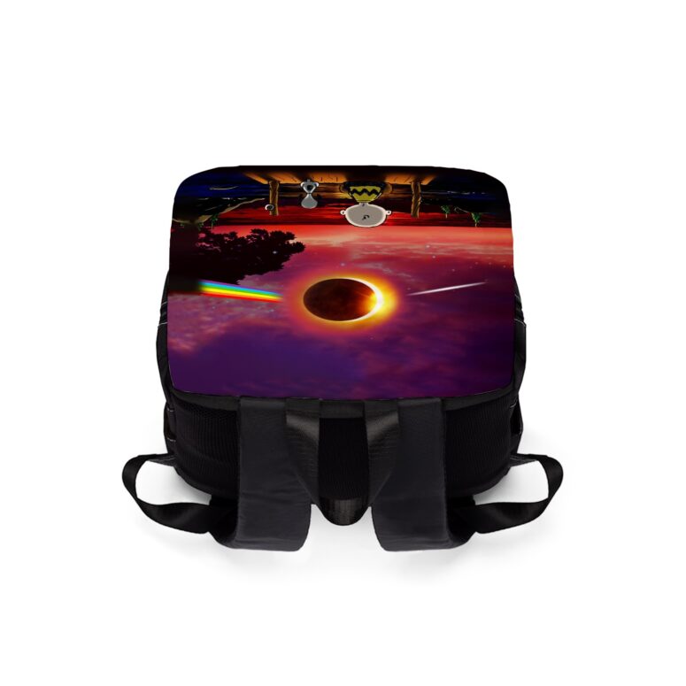 Snoopy Dark side of the moon Eclipse Galaxy  Pink Floyd Black Shoulder Backpack