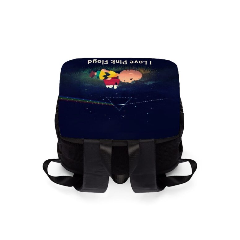 Snoopy I Love Pink Floyd Black Shoulder Backpack Snoopy I Love Pink Floyd Black Shoulder Backpack