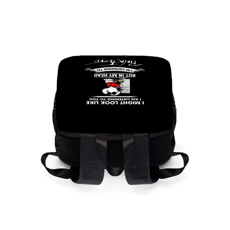 Snoopy I Might Look Like Iam Listening To You Pink Floyd Black Shoulder Backpack Snoopy I Might Look Like Iam Listening To You Pink Floyd Black Shoulder Backpack