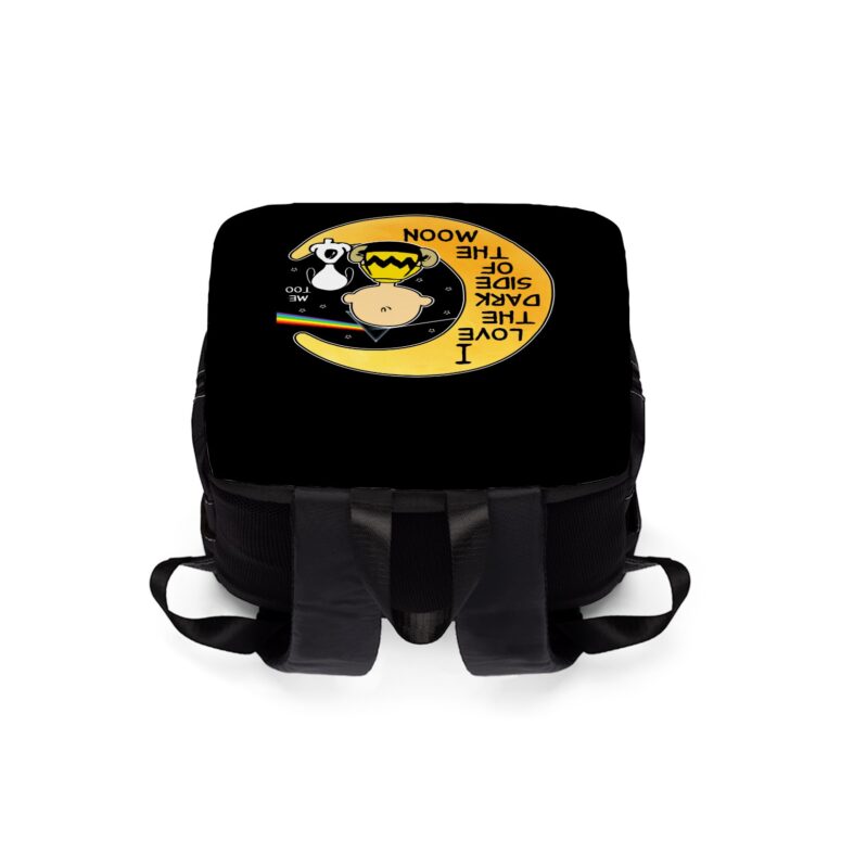 Snoopy I love the dark Side Of the Moon  Pink Floyd Black Shoulder Backpack