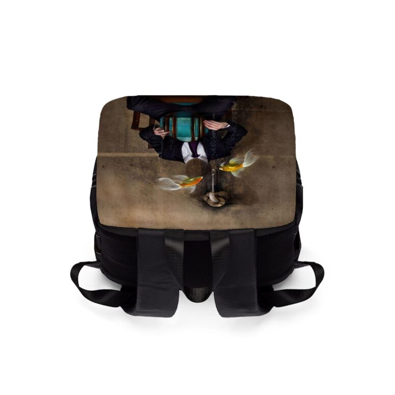 Swimming In A Fish Bowl  Pink Floyd Black Shoulder Backpack
