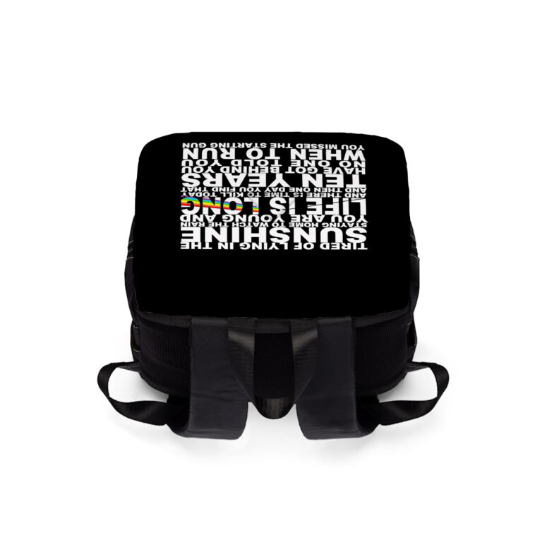 Tired of lying in the sunshine staying home to watch the rain Pink Floyd Black Shoulder Backpack Tired of lying in the sunshine staying home to watch the rain Pink Floyd Black Shoulder Backpack