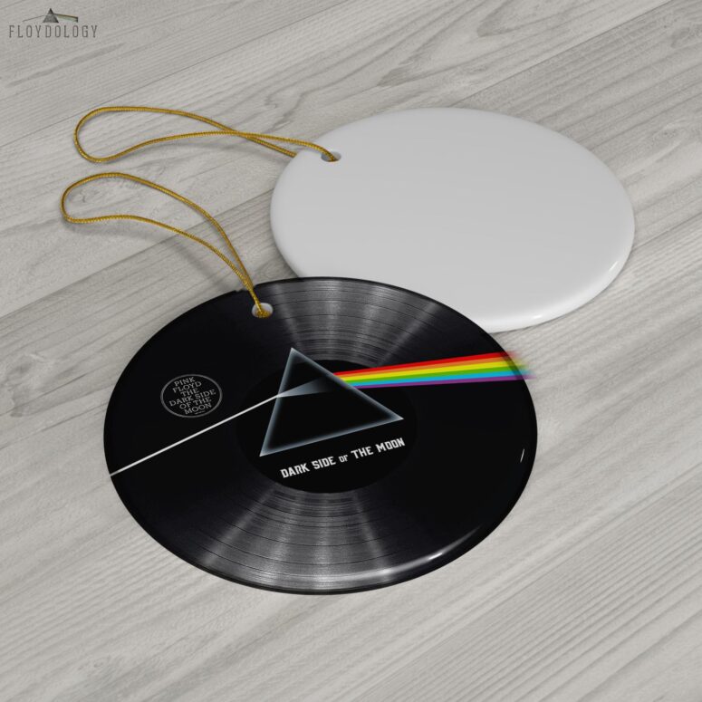 Dark Side of The Moon Art Pyramid Pink Floyd Vinyl Disk Ceramic Ornament