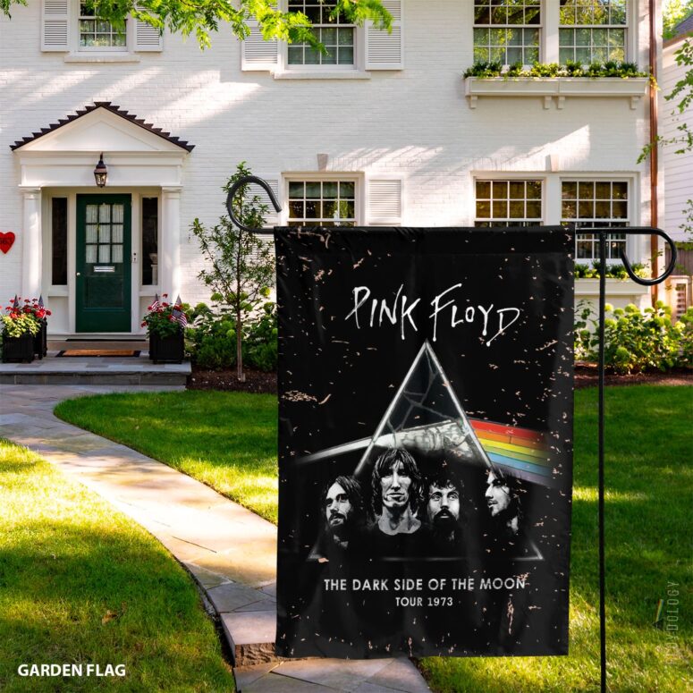 Dark Side Of The Moon 1973 inspired Acid Wash Pink Floyd Flag
