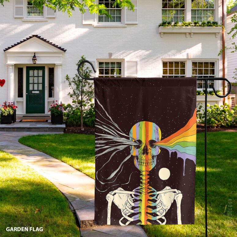 Dark Side of Existence Skeleton Pink Floyd Flag Dark Side of Existence Skeleton Pink Floyd Flag