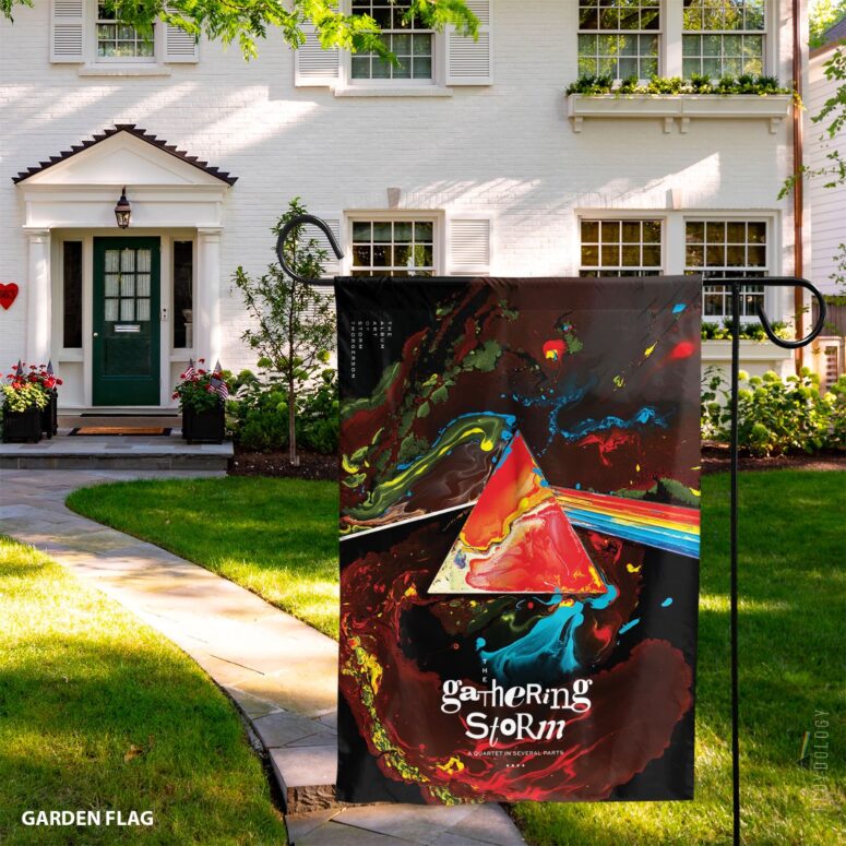 Storm Thorgerson Dark Side Pyramid Pink Floyd Vertical House Flag