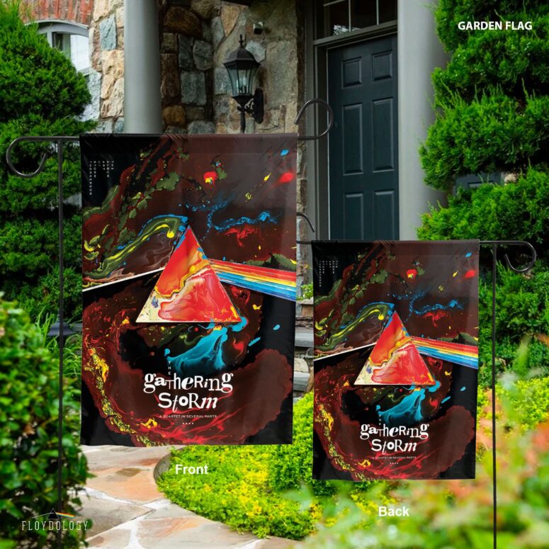 Storm Thorgerson Dark Side Pyramid Pink Floyd Vertical House Flag