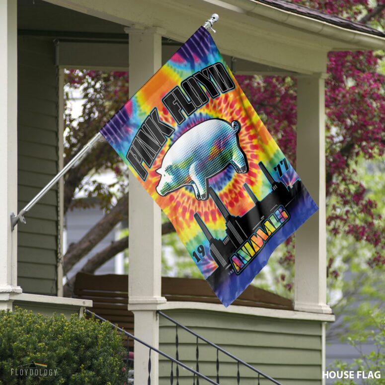 Animals 1977 TieDye Pink Floyd Vertical House Flag