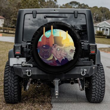 Animals Illustration Pink Floyd Spare Tire Cover