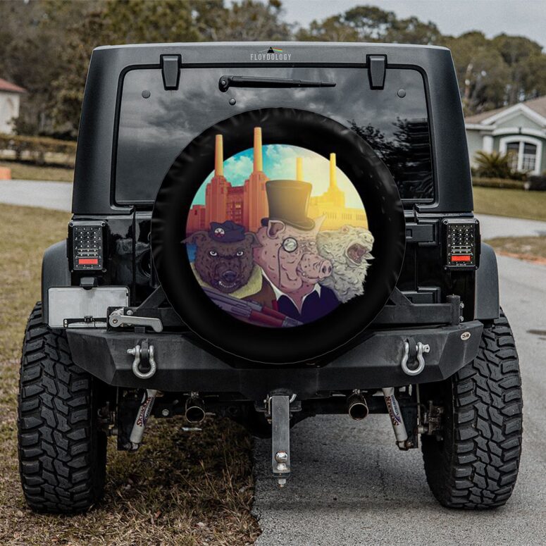 Animals Illustration Pink Floyd Spare Tire Cover Animals Illustration Pink Floyd Spare Tire Cover