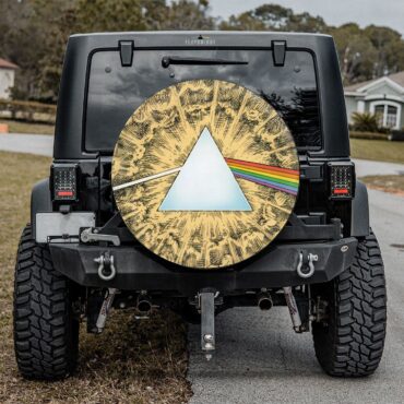 Dark Side Of The Moon Cartoon Style Pink Floyd Spare Tire Cover