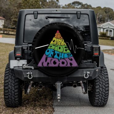 Pink Floyd Dark Side Pyramid Typography Spare Tire Cover